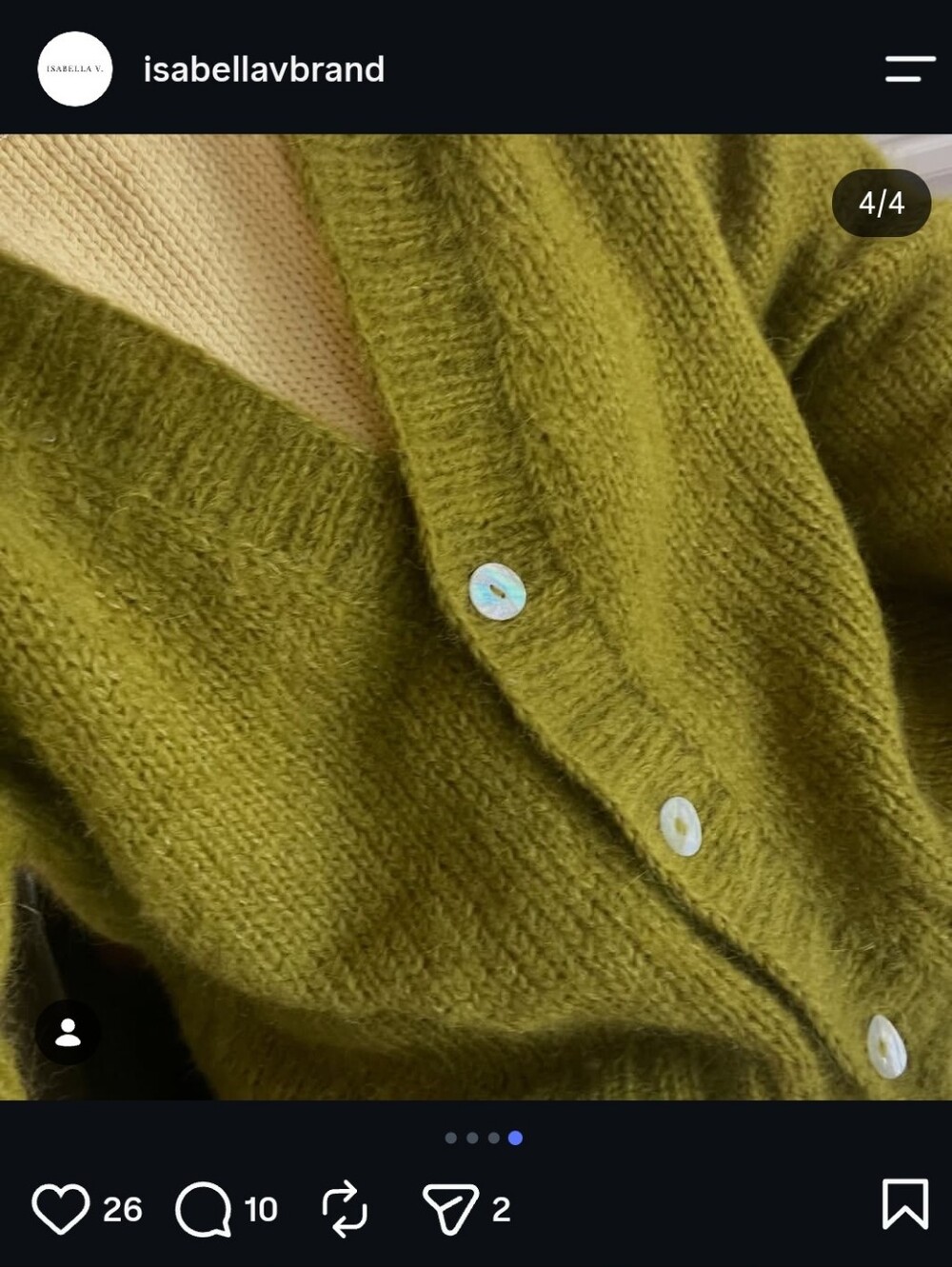 Isabella V Olivia Cardigan